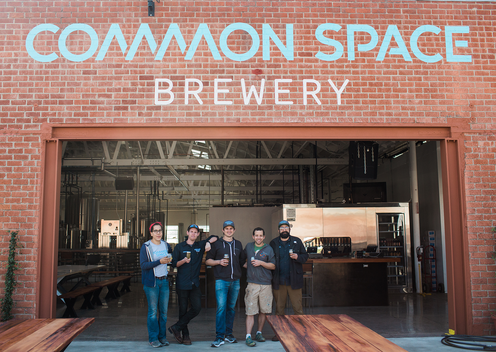 Common Space Brewery Founder Brent Knapp '05 and crew