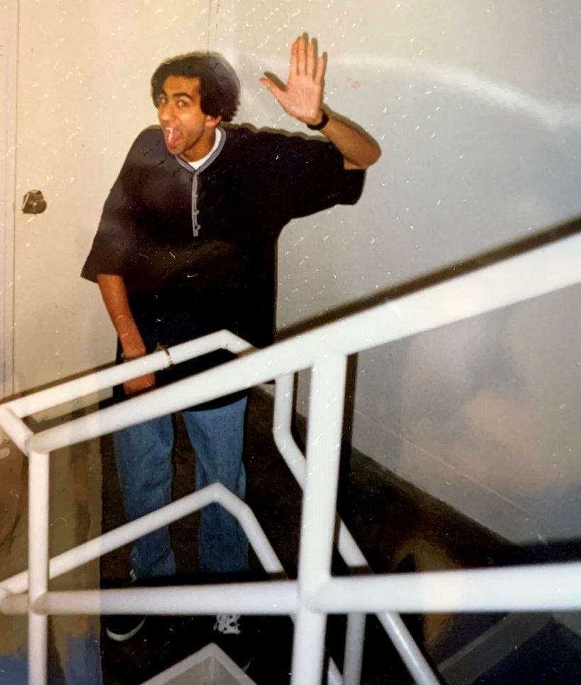 Kal Penn handcuffed to rail