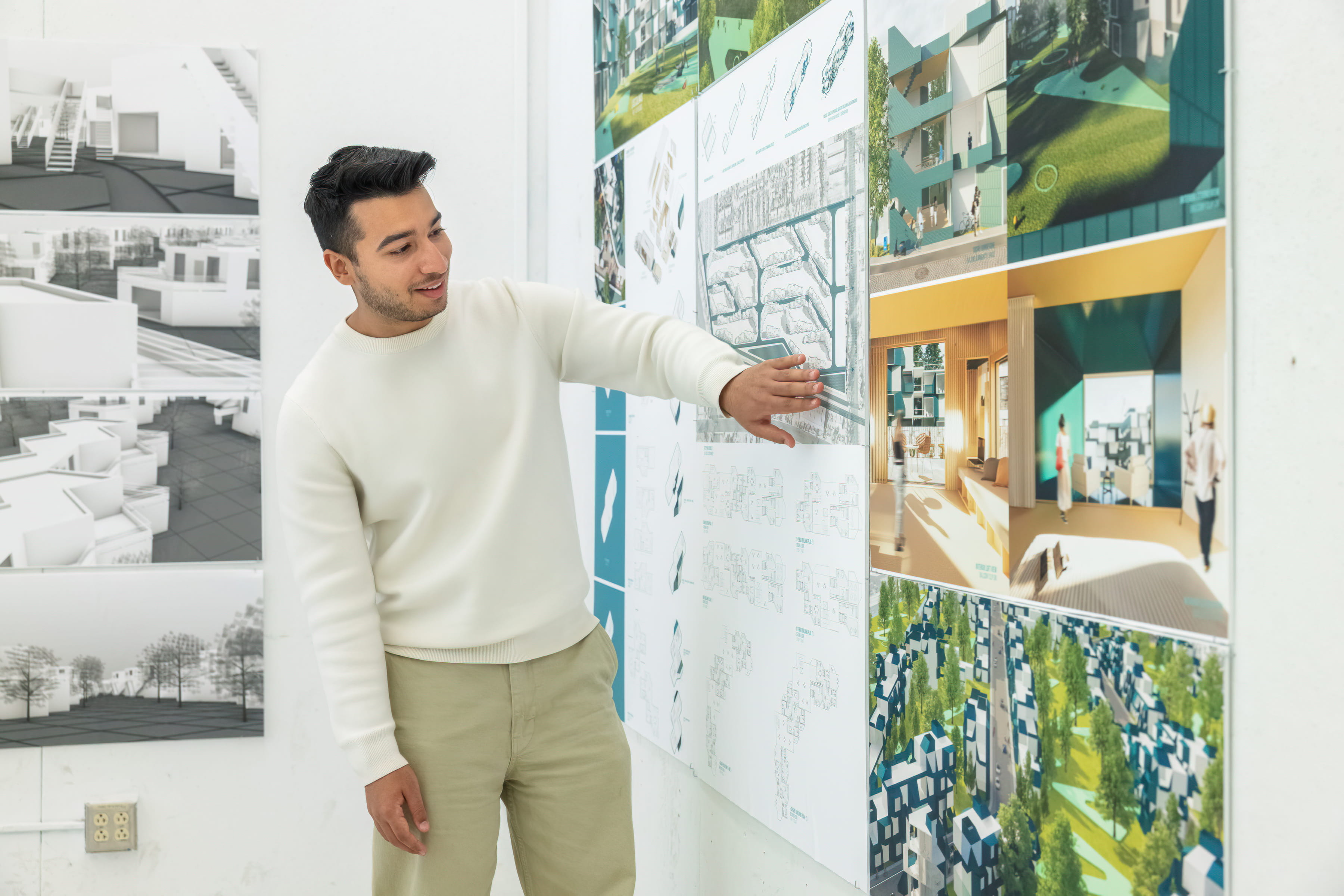 Creative student work in a UCLA arts studio
